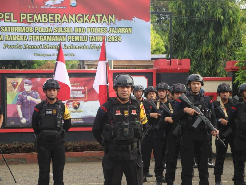 Brimob Bone Gelar Apel Pemberangkatan Personel, Berikut Rinciannya 