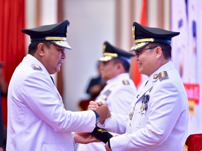 Pj Gubernur Sulsel Lantik Muhammad Saleh dan Andi Batara Lipu Sebagai Pj Bupati Luwu dan Wajo