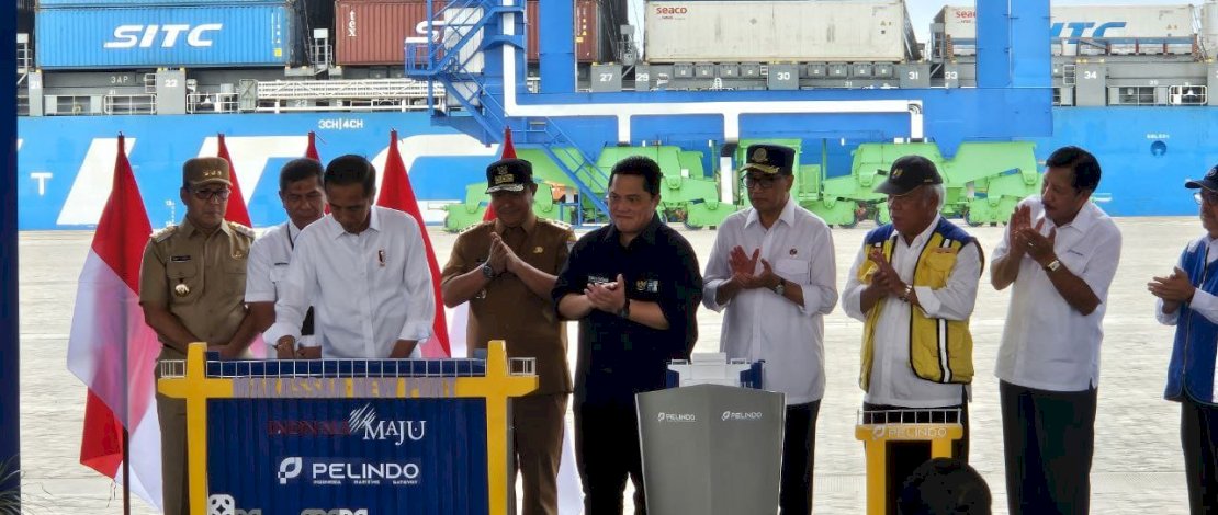 Presiden Joko Widodo (Jokowi) meresmikan Makassar New Port (MNP), pelabuhan terbesar di Indonesia Timur, pada Kamis 22 Februari 2024. 