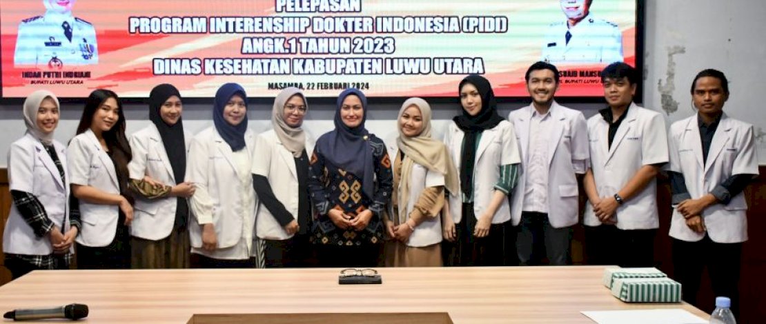 Setelah mengabdi selama setahun, 11 orang dokter internship yang bertugas pada program Internship Dokter Indonesia (PIDI) angkatan tahun 2023, resmi dilepas oleh Bupati Luwu Utara, Indah Putri Indriani, baru-baru ini.