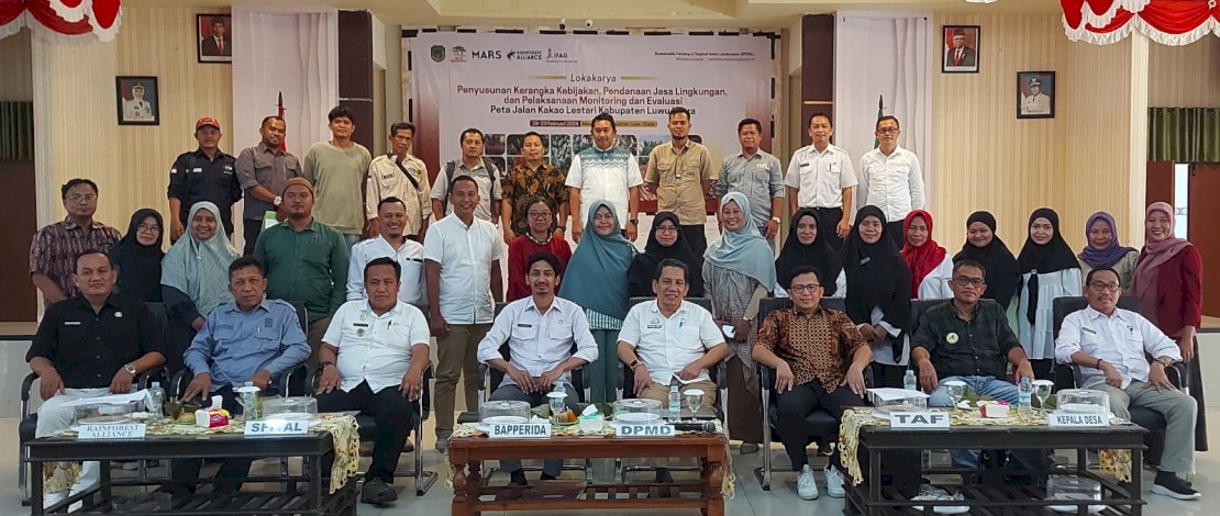 Workshop Kakao Lestari guna membahas langkah-langkah implementasi Peta Jalan Kakao Lestari, Rabu, 28 Februari 2024, di Aula La Galigo Kantor Bupati. 