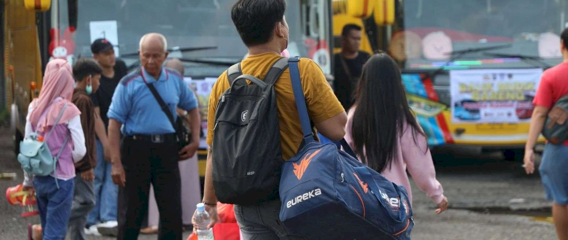 Masyarakat saat mengikuti Program Mudik Gratis dari Kemenhub pada Lebaran 2023 lalu. Masyarakat saat mengikuti Program Mudik Gratis dari Kemenhub pada Lebaran 2023 lalu.