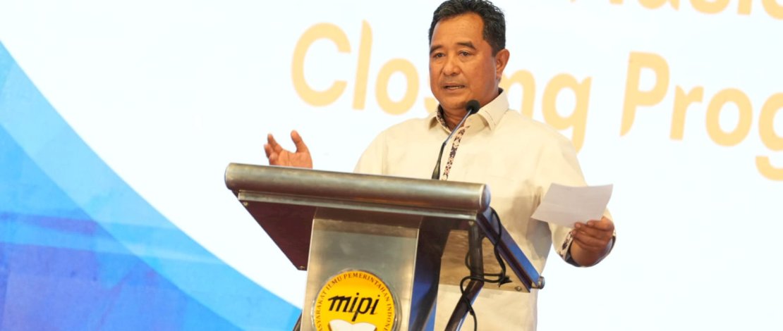 Pj Gubernur Sulsel, Bahtiar Baharuddin, menjadi pembicara kunci pada kegiatan Prominent Leaders Academy (PLA) Program.