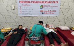 Aksi Donor Darah Pegawai Perumda Pasar Makassar Kerjasama UPT Transfusi Darah Dinkes Provinsi Sulsel