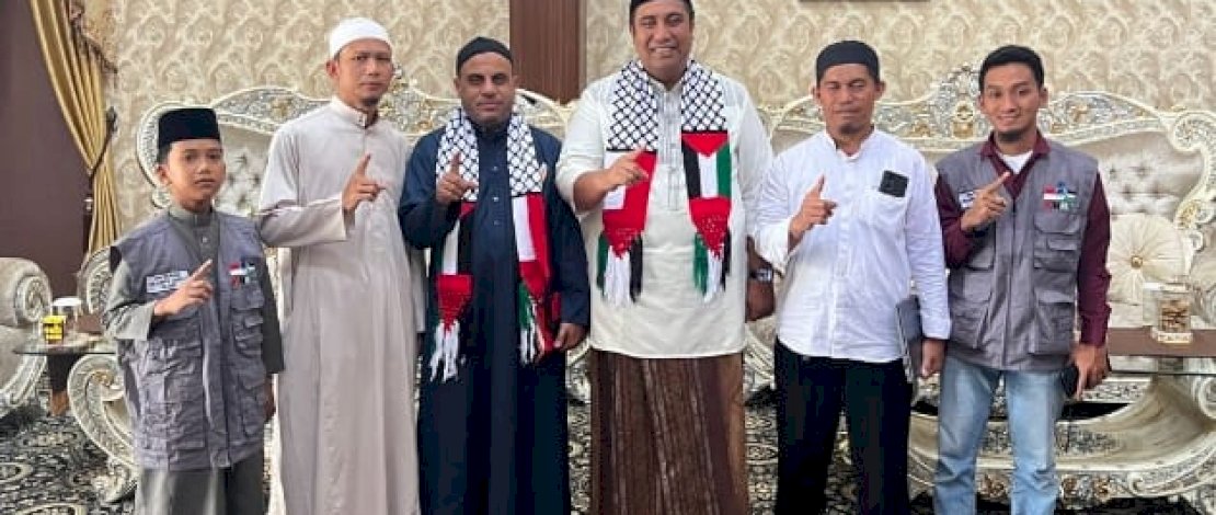 Bupati Maros, AS Chaidir Syam, menerima kunjungan Syeikh dari Palestina, Syeikh Omar Ahmad Mohammad Abu Kudeir.