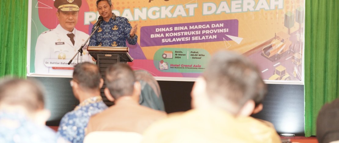 Pj Sekprov Andi Muhammad Arsjad saat membuka secara resmi forum tersebut yang dilaksanakan di Hotel Grand Asia, Senin, 18 Maret 2024.