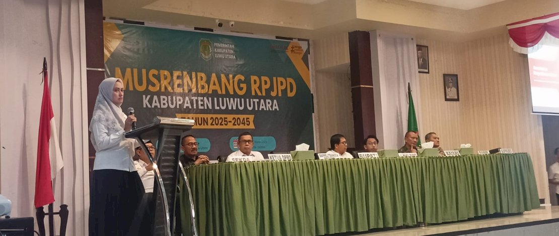 Bupati Luwu Utara, Indah Putri Indriani, saat pelaksanaan Musrenbang RPJPD.