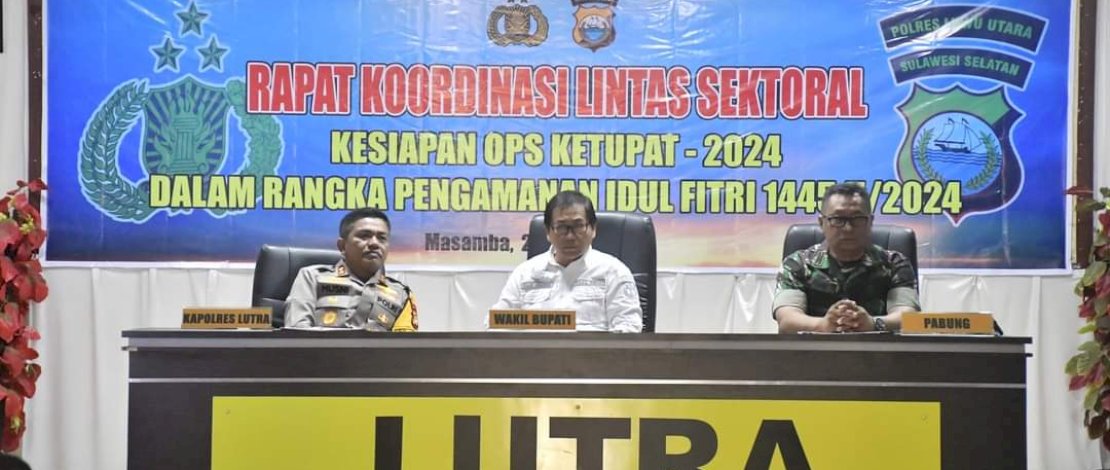 Rakor Lintas Sektoral Kesiapan Operasi Ketupat untuk Pengamanan Idulfitri, Rabu, 27 Maret 2024,, di Aula Polres Lutra. Rakor Lintas Sektoral Kesiapan Operasi Ketupat untuk Pengamanan Idulfitri, Rabu, 27 Maret 2024,, di Aula Polres Lutra.