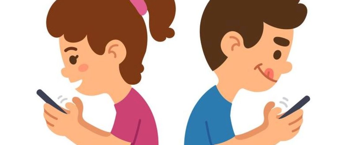 ilustrasi Remaja bermain ponsel