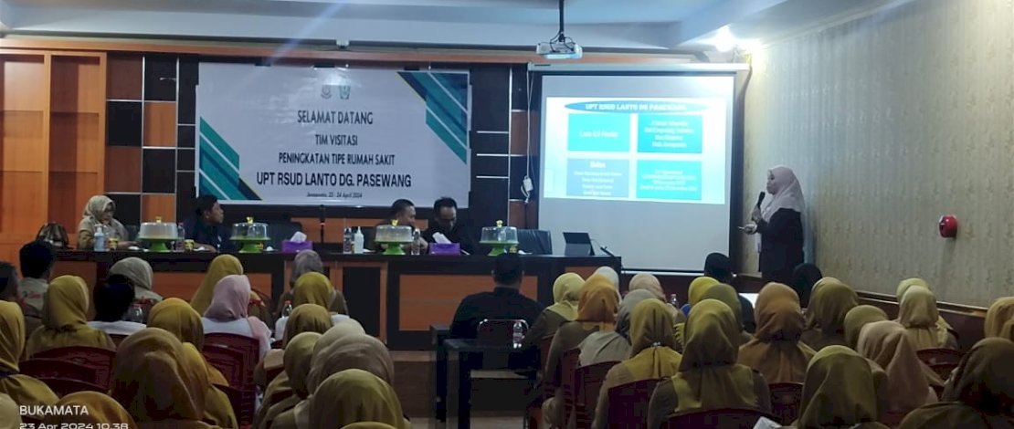 Rombongan Tim Visitasi Sulawesi Selatan melakukan penilaian peningkatan tipe Rumah Sakit Umum Daerah (RSUD) Lanto Daeng Pasewang (Latopas) Kabupaten Jeneponto.