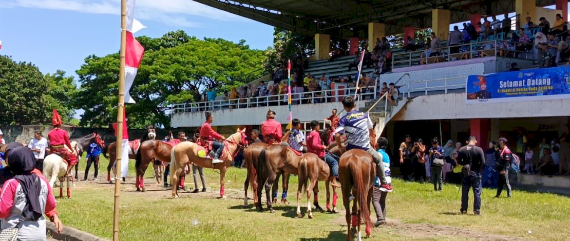 Kontes Kuda Lokal yang disebut Jarang Patta'ba, meramaikan Hari Jadi Jeneponto ke 161.