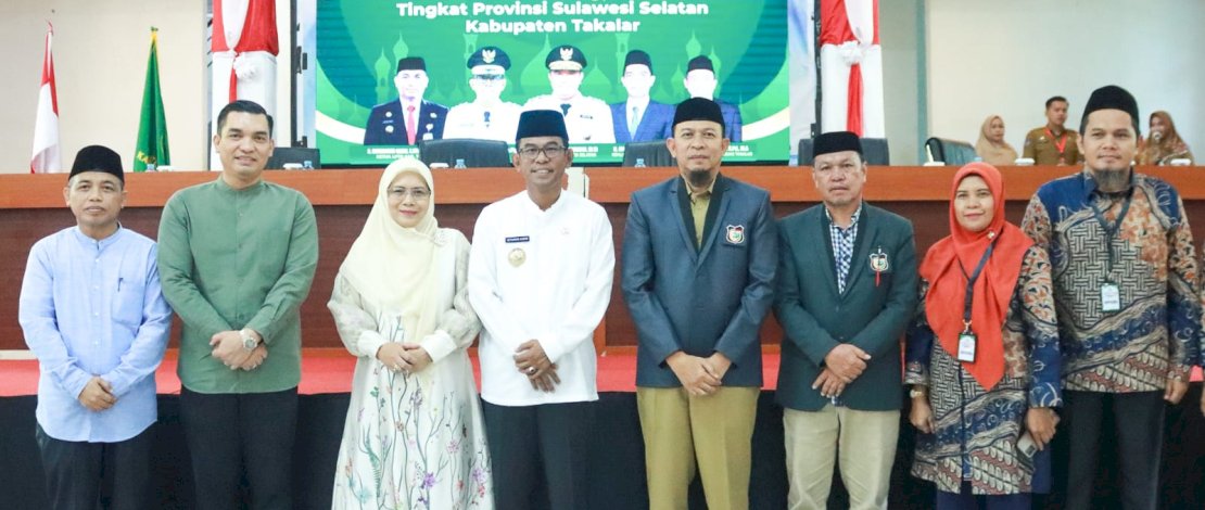 Pj Bupati Takalar Setiawan Aswad didampingi Pj Ketua TP PKK Takalar Sri Astuti Thamrin, menerima rombongan Kafilah MTQ Tingkat Provinsi Sulsel dari Kota Makassar, di Ruang Pola Kantor Bupati Takalar, Selasa, 30 April 2024.