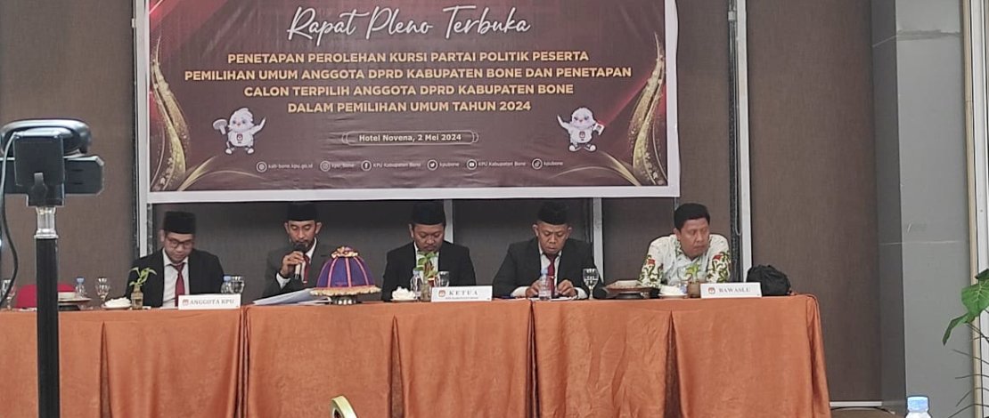 KPU Bone Tetapkan Kursi Partai Politik untuk DPRD 2024 KPU Bone Tetapkan Kursi Partai Politik untuk DPRD 2024