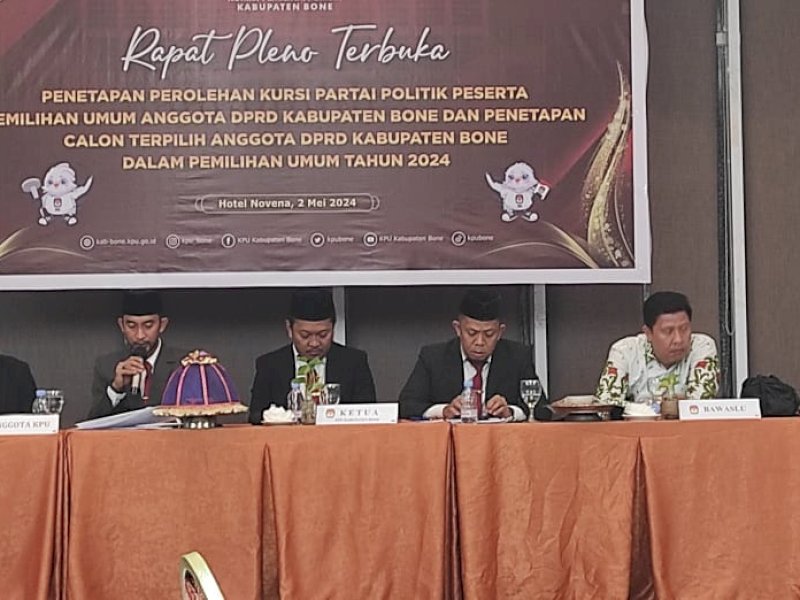KPU Bone Tetapkan Kursi Partai Politik untuk DPRD 2024
