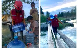 Relawan PMI Lutra Salurkan Bantuan untuk Korban Banjir di Desa Lawewe Baebunta Selatan