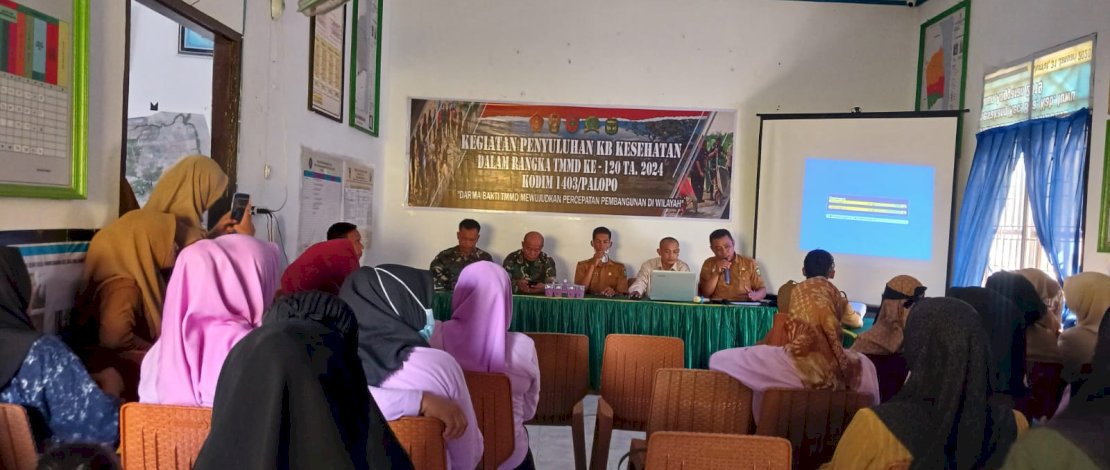 TMMD Ke-120: Kodim 1403/Palopo Gelar Penyuluhan KB Kesehatan di Desa Pammesakang