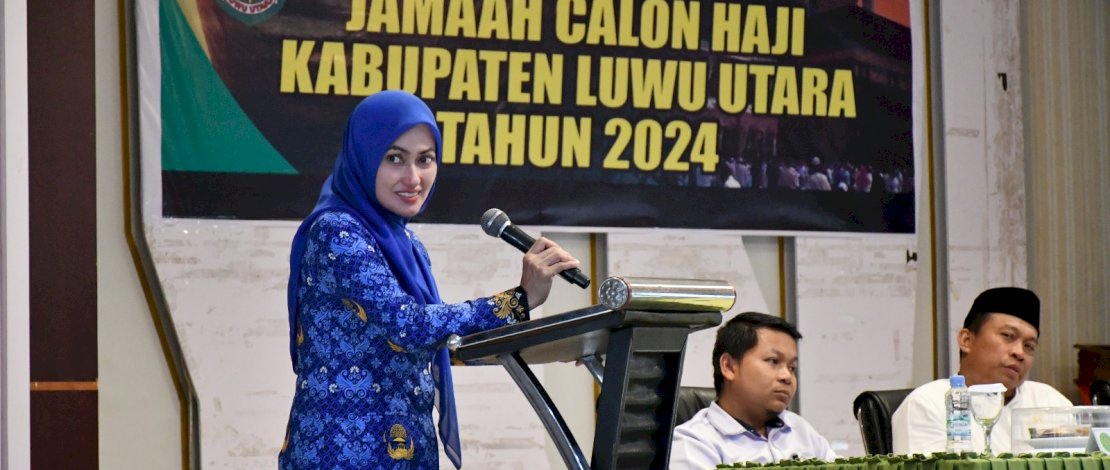 241 Jemaah Calon Haji Luwu Utara dilepas secara resmi oleh Bupati Luwu Utara, Indah Putri Indriani, Senin, 20 Mei 2024, di Aula La Galigo, Kantor Bupati Luwu Utara.