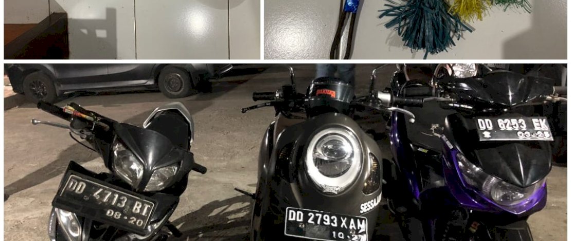 Barang bukti penyerangan diamankan Jatanras Polrestabes Makassar. (IST)