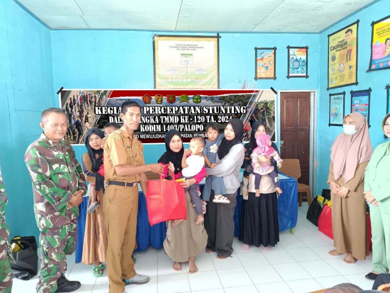 TMMD ke-120 TA 2024 Kodim 1403/Palopo Serahkan Paket Percepatan Penurunan Stunting 