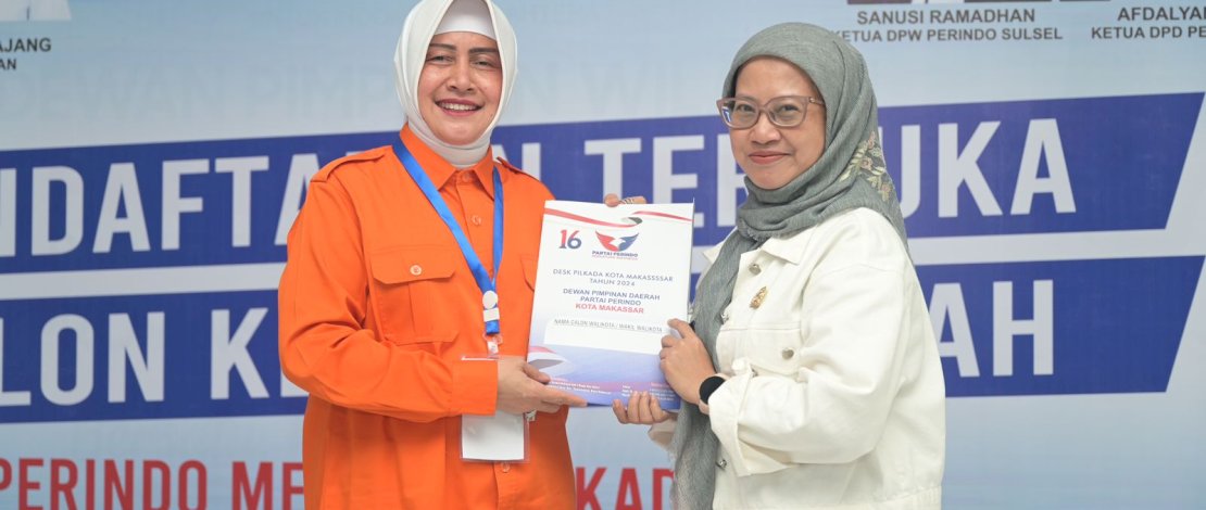 Bakal Cawalkot Makassar Indira Yusuf Ismail di DPD Perindo Makassar. (IST)