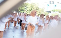 DWP Kota Makassar Gelar Senam Sehat di Lapangan Karebosi