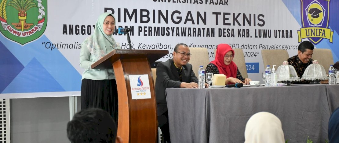 Bupati Luwu Utara Indah Putri Indriani membuka Bimbingan Teknis Anggota Badan Permusyarawatan Desa (BPD) se-Kabupaten Luwu Utara, Jumat, 5 Juli 2024. Bupati Luwu Utara Indah Putri Indriani membuka Bimbingan Teknis Anggota Badan Permusyarawatan Desa (BPD) se-Kabupaten Luwu Utara, Jumat, 5 Juli 2024.