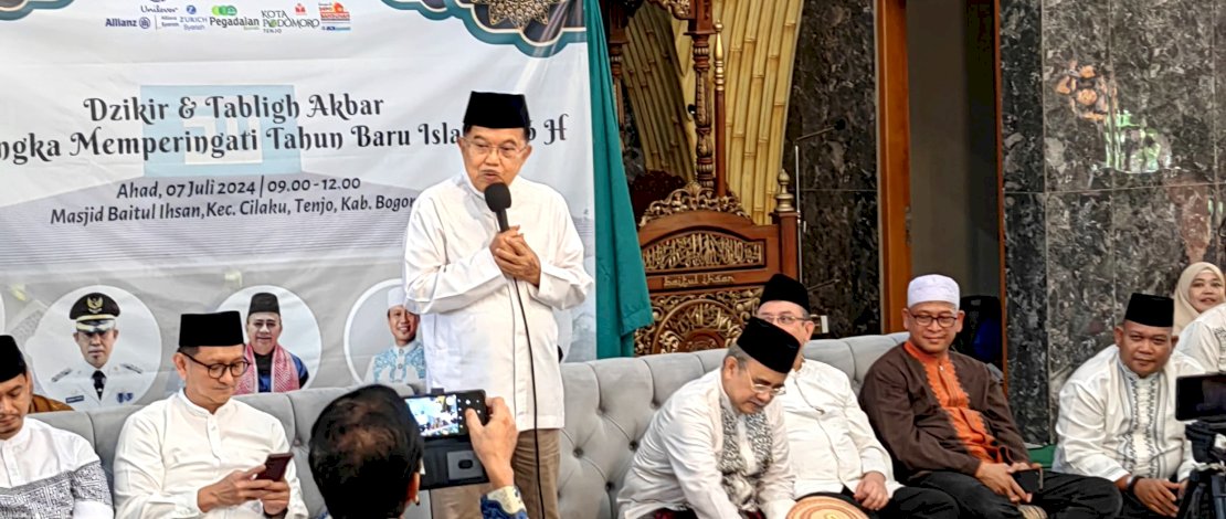 Ketua DMI, Jusuf Kalla saat peringatan 1 Muharram 1446 H.(IST)