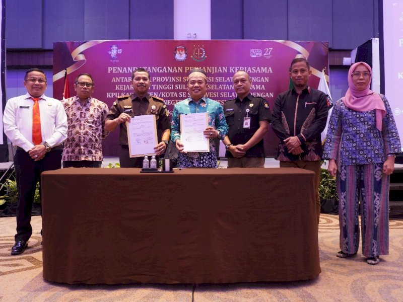 Kejati - KPU Sulsel Tandatangani Perjanjian Kerjasama Ciptakan Pemilu Berkualitas dan Bermartabat