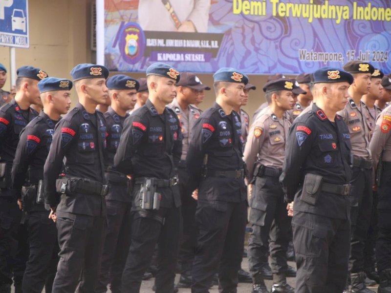 Brimob Bone Siap Dukung Operasi Patuh Pallawa 2024