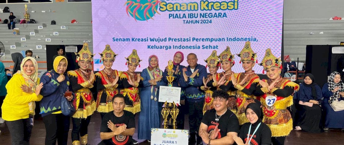 Tim Senam Kreasi Provinsi Sulawesi Selatan (Sulsel) berhasil meraih Juara I pada Kejuaraan Senam Kreasi Piala Ibu Negara 2024, yang berlangsung di GOR Soemantri Brodjonegoro, Jakarta, Rabu, 17 Juli 2024. Tim Senam Kreasi Provinsi Sulawesi Selatan (Sulsel) berhasil meraih Juara I pada Kejuaraan Senam Kreasi Piala Ibu Negara 2024, yang berlangsung di GOR Soemantri Brodjonegoro, Jakarta, Rabu, 17 Juli 2024.