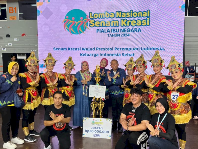 Tim Sulsel Raih Juara I Senam Kreasi Piala Ibu Negara 2024 di Jakarta