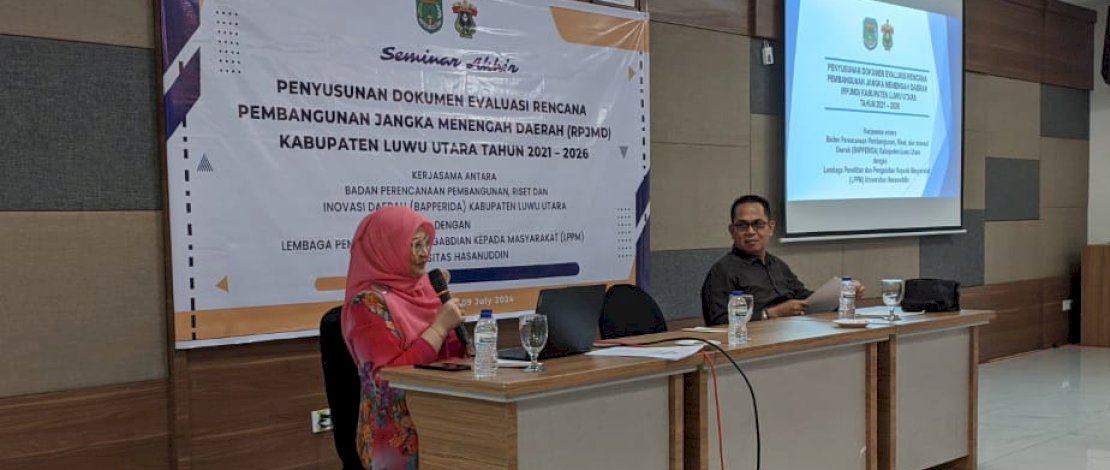 Badan Perencanaan Pembangunan, Riset, dan Inovasi Daerah (Bapperida) Luwu Utara, menggelar Seminar Evaluasi Rencana Pembangunan Jangka Menengah Daerah (RPJMD) Periode 2021-2026 belum lama ini di Makassar.