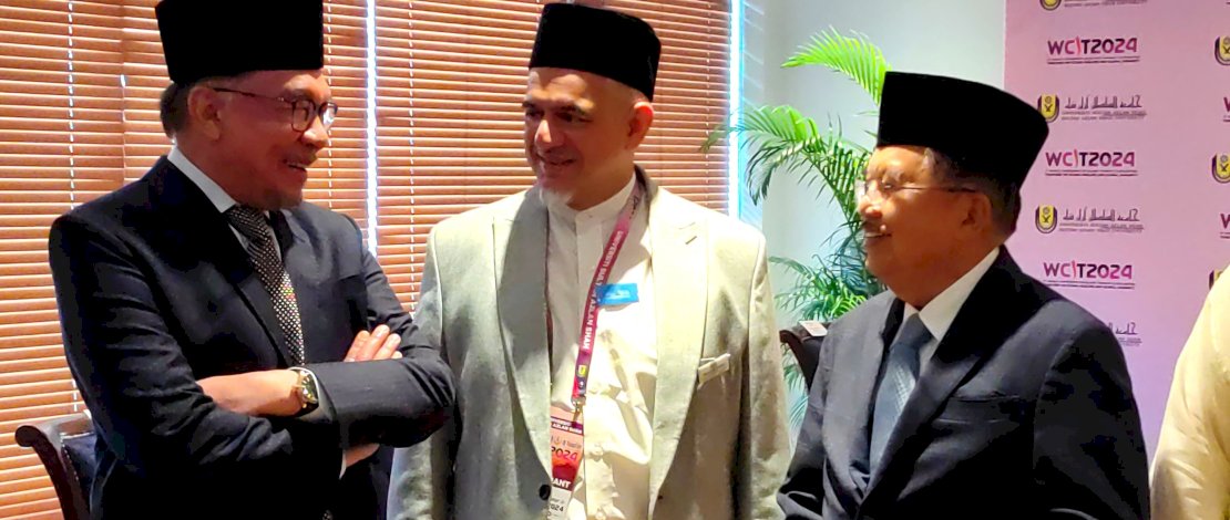 Mantan Wakil Presiden RI Jusuf Kalla  saat menghadiri WCIT 2024 di Casuarina Convention Centre Perak,Malaysia. (IST)