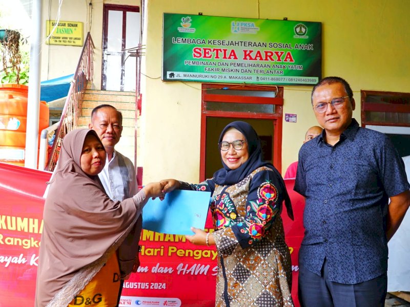 Kemenkumham Sulsel Berbagi di 2 Panti Asuhan