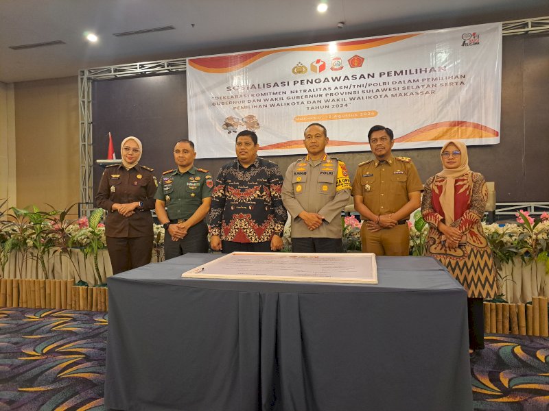 Bawaslu Makassar Deklarasi Netralitas TNI, Polri dan ASN pada Pilkada 2024
