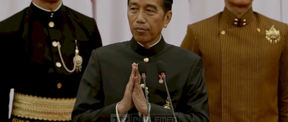 Presiden Joko Widodo (Jokowi) menyampaikan pidato kenegaraan terakhirnya di Sidang Tahunan MPR RI 2024, Jumat (16/8/2024), di Gedung Parlemen Senayan.