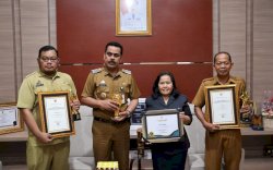 Pj Bupati Pinrang Serahkan Piagam Penghargaan Nasional untuk Dinkes dan Nakes Teladan