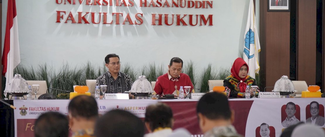 Focus Group Discussion (FGD) mengenai revisi UU Polri dan dampaknya terhadap sistem peradilan pidana digelar di Fakultas Hukum Universitas Hasanuddin (Unhas) Makassar, Selasa, 20 Agustus 2024. 