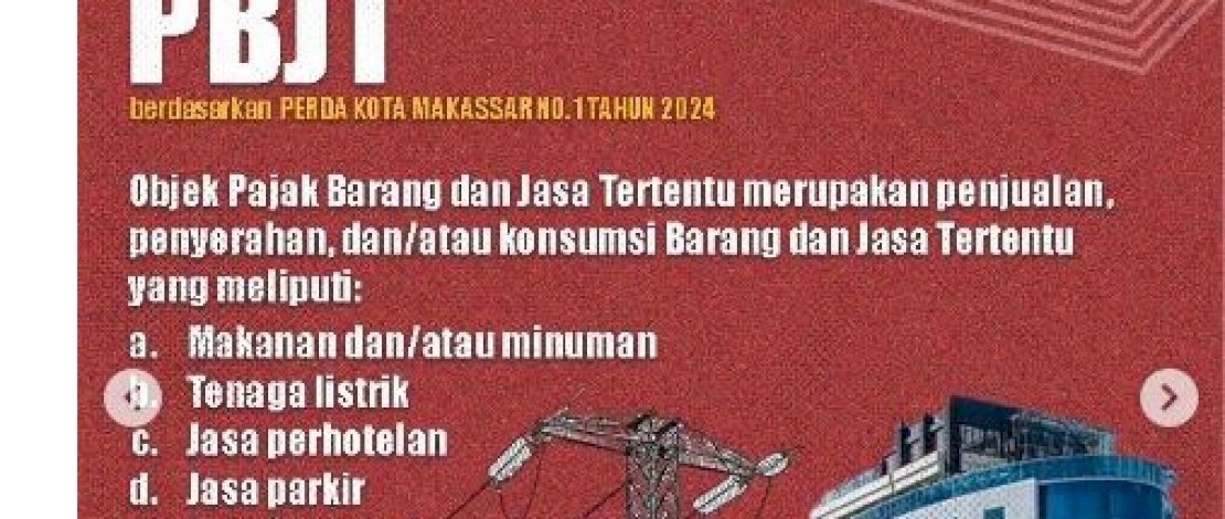 Lima Objek Pajak Barang dan Jasa Tertentu di Kota Makassar