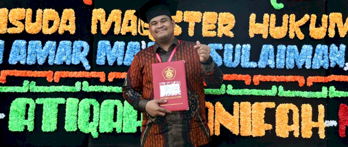 Andi Amar Ma’ruf Sulaiman berhasil menjadi Wisudawan Terbaik Program Magister Universitas Hasanuddin dalam acara wisuda yang digelar di Baruga Prof. Dr. Baharuddin Lopa, S.H., Fakultas Hukum Unhas, hari ini, Rabu, 3 September 2024. Andi Amar Ma’ruf Sulaiman berhasil menjadi Wisudawan Terbaik Program Magister Universitas Hasanuddin dalam acara wisuda yang digelar di Baruga Prof. Dr. Baharuddin Lopa, S.H., Fakultas Hukum Unhas, hari ini, Rabu, 3 September 2024.