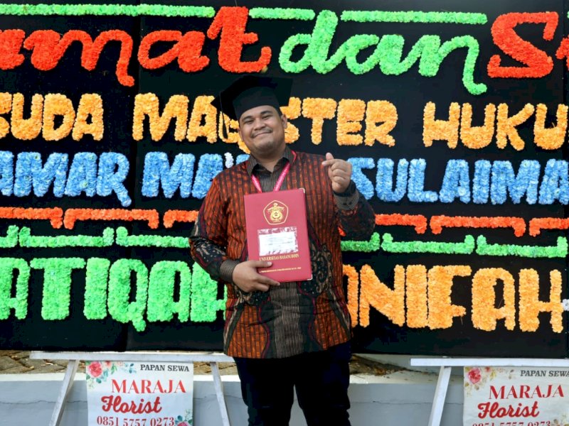 Andi Amar Ma’ruf Sulaiman Raih Predikat Wisudawan Terbaik Universitas Hasanuddin