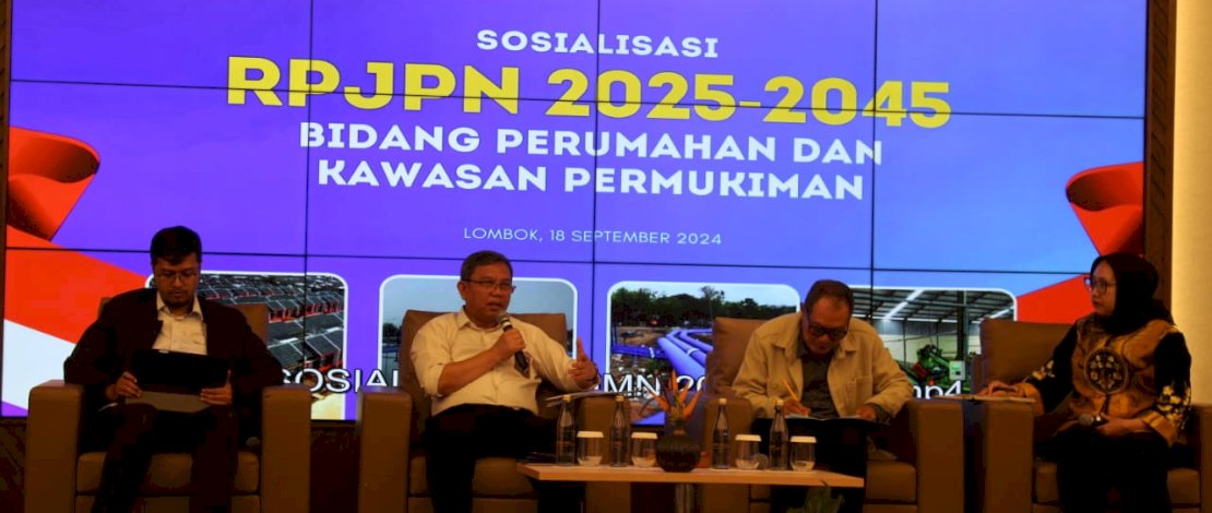 Sosialisasi Rencana Pembangunan Jangka Panjang Nasional (RPJPN) Tahun 2025-2045 Bidang Perumahan dan Kawasan Permukiman. Sosialisasi dilaksanakan di Pullman Lombok Mandalika Beach Resort, Lombok Tengah, Nusa Tenggara Barat,Rabu, 18 September 2024 lalu.
