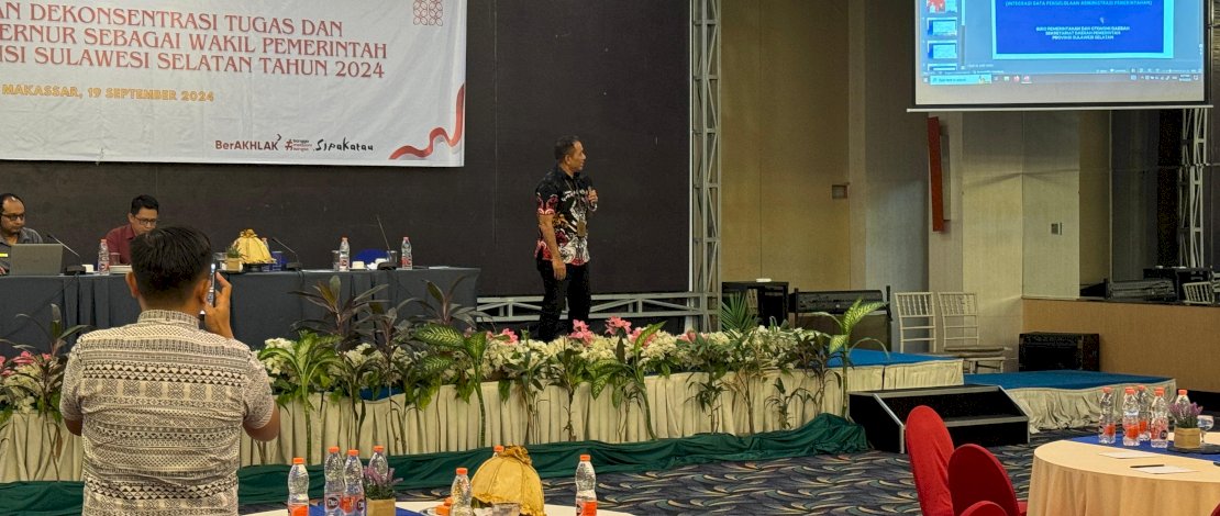 Rapat Koordinasi Pelaksanaan Dekonsentrasi Tugas dan Wewenang Gubernur Sebagai Wakil Pemerintah Pusat di Provinsi Sulsel Tahun 2024. 