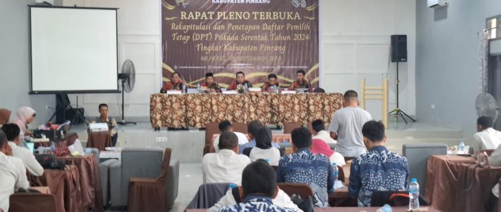 KPU Pinrang Plenokan DPT Pilkada 2024, Capai 294.224 Pemilih
