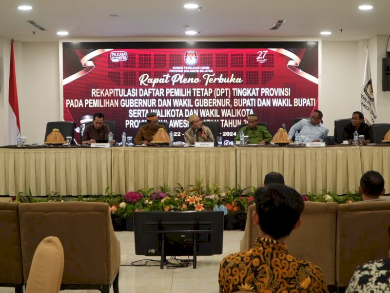 KPU Sulsel Tetapkan DPT Pilgub Sulsel 6.680.807 Pemilih, TPS Bertambah