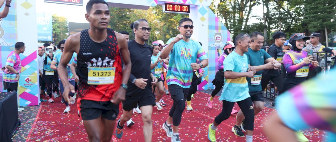 SERU! Pjs Wali Kota Arwin Azis jadi Runner di Event Notary Run dan Kemenkes Fun Walk