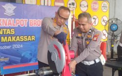 Ganggu Ketertiban Umum, Polrestabes Makassar Musnahkan 6.801 Knalpot Brong