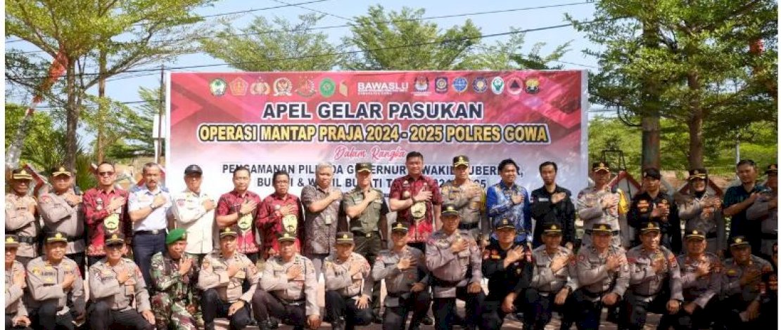 Ikut Apel Polres Gowa, Bupati Adnan Harap Pelaksanaan Pilkada Berjalan Aman dan Tertib 