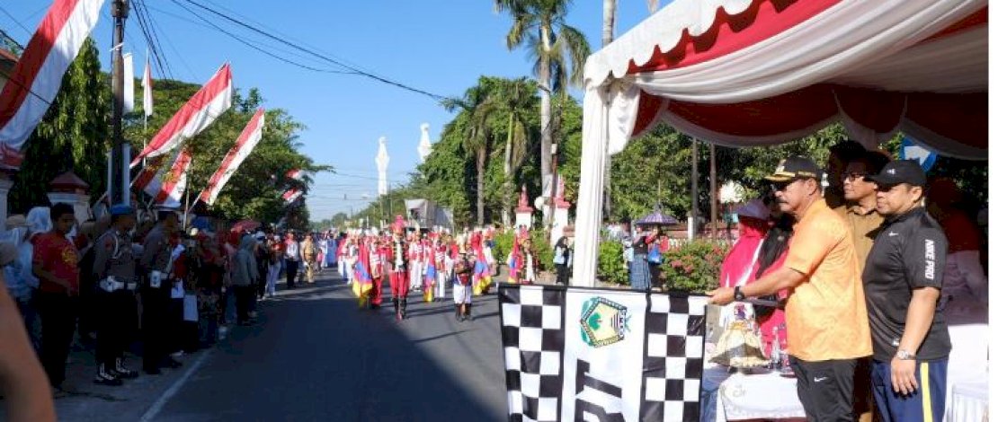 Wabup Gowa Lepas 86 Sekolah Peserta Gerak Jalan Pelajar