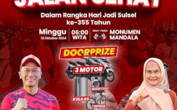 Jalan Sehat HUT Sulsel Bertabur Hadiah Menarik, Berikut Cara Daftarnya!